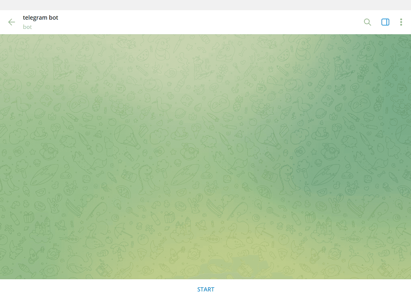 screenshot displaying chat interface with start button for activating your bot "screenshot displaying chat interface with start button for activating your bot"